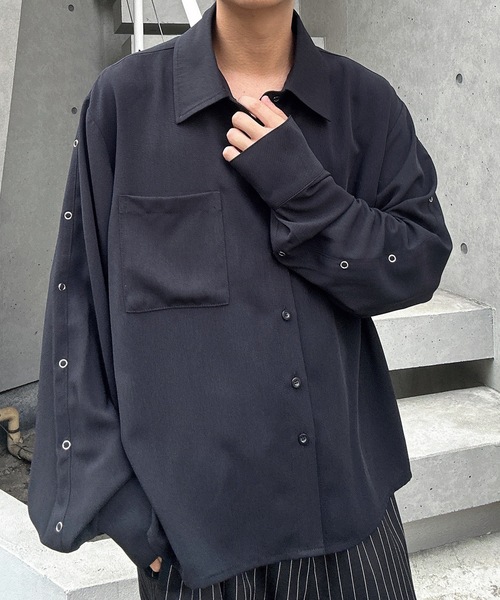 MandO（Auntie Rosa）（エムオー）の「リングスタッズアクセントシャツ（シャツ/ブラウス・メンズ・ブラック系その他/ブラック/ホワイト/ホワイト系その他・MEDIUM/LARGE）」の20枚目の写真