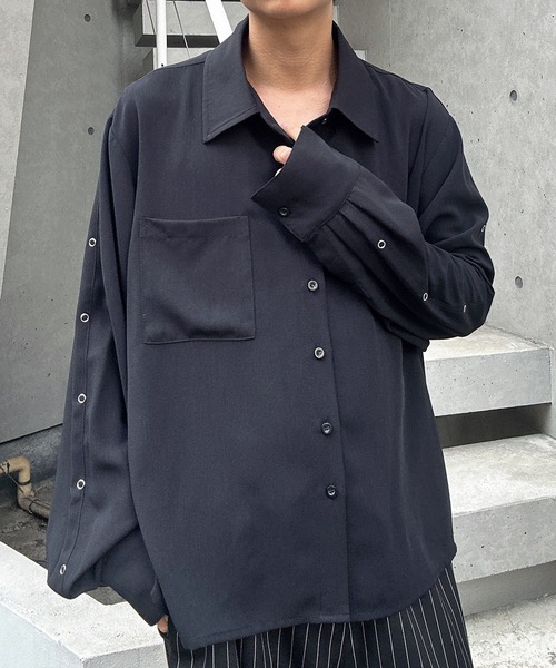 MandO（Auntie Rosa）（エムオー）の「リングスタッズアクセントシャツ（シャツ/ブラウス・メンズ・ブラック系その他/ブラック/ホワイト/ホワイト系その他・MEDIUM/LARGE）」の17枚目の写真