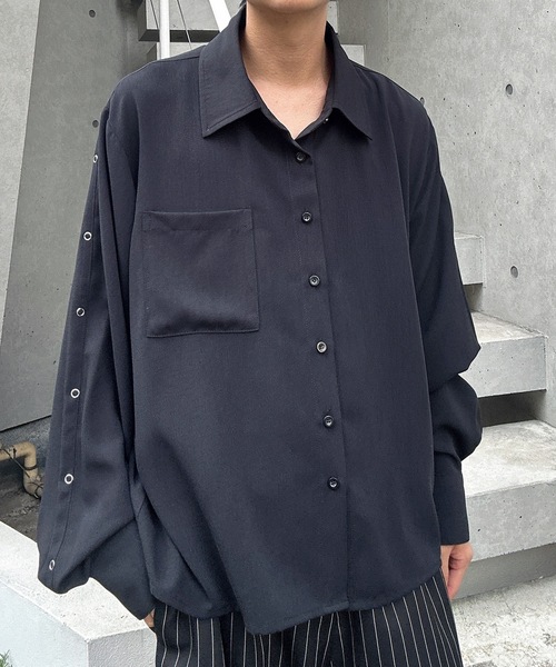 MandO（Auntie Rosa）（エムオー）の「リングスタッズアクセントシャツ（シャツ/ブラウス・メンズ・ブラック系その他/ブラック/ホワイト/ホワイト系その他・MEDIUM/LARGE）」の15枚目の写真