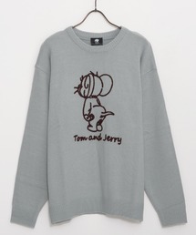 『TOM&JERRY/トムアンドジェリー』ループ刺繍&シャギージャガードニット【Z】
