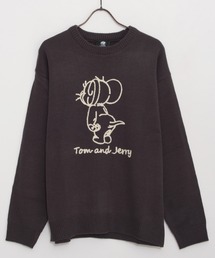 『TOM&JERRY/トムアンドジェリー』ループ刺繍&シャギージャガードニット【Z】