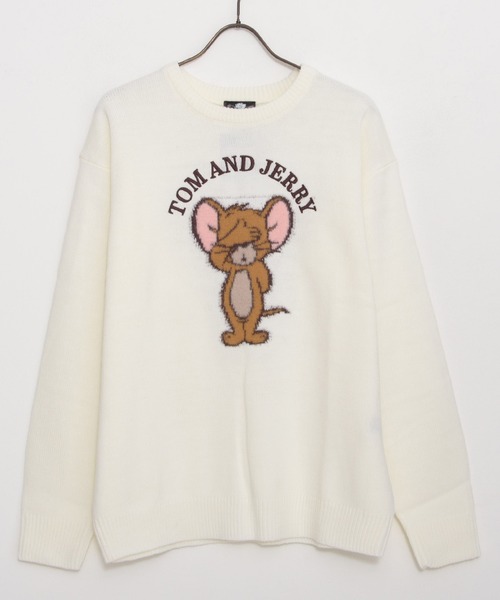Tom&Jerry(トムアンドジェリー)の「『TOM&JERRY/トムアンドジェリー』ループ刺繍&シャギージャガードニット【Z】(ニット/セーター・レディース・スミクロ/ネイビー/サックスブルー/オフホワイト・LL/L/M)」の10枚目の写真