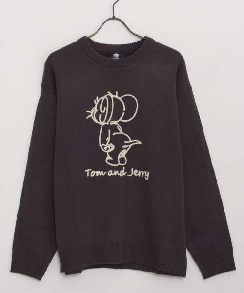 Tom&Jerry(トムアンドジェリー)の「『TOM&JERRY/トムアンドジェリー』ループ刺繍&シャギージャガードニット【Z】(ニット/セーター・レディース・スミクロ/ネイビー/サックスブルー/オフホワイト・LL/L/M)」の11枚目の写真
