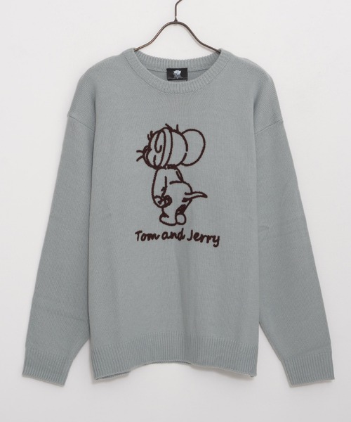 Tom&Jerry(トムアンドジェリー)の「『TOM&JERRY/トムアンドジェリー』ループ刺繍&シャギージャガードニット【Z】(ニット/セーター・レディース・スミクロ/ネイビー/サックスブルー/オフホワイト・LL/L/M)」の15枚目の写真