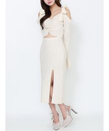 EATME | リボンショルダーロングニットワンピース(ワンピース)