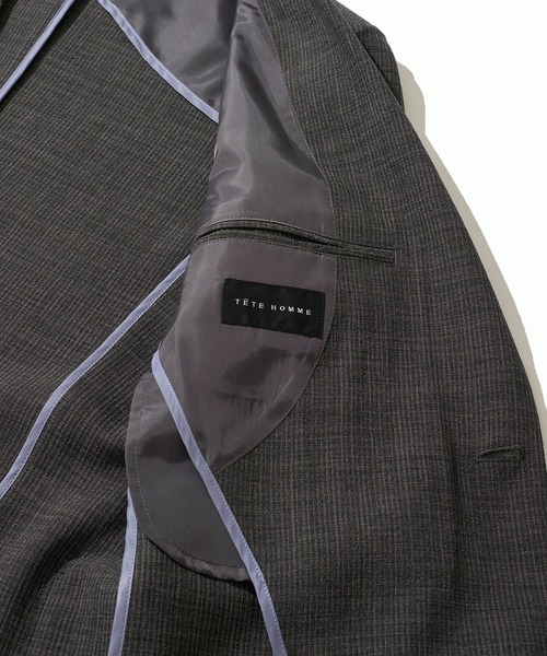 TETE HOMME（テットオム）の「リネンライクブッチャージャケット（テーラードジャケット・メンズ・ネイビー/ライトグレー/チャコールグレー・LARGE/X-LARGE/MEDIUM）」の13枚目の写真