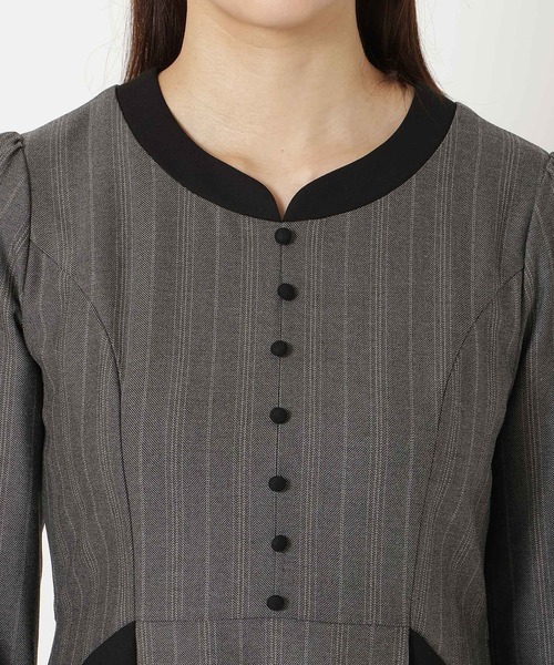 Rose Tiara（ローズティアラ）の「【吸湿発熱/毛玉になりにくい】配色切替クラシカルワンピース（ワンピース・レディース・ブラウン/ピンク/グレー・38/46/42/40）」の11枚目の写真