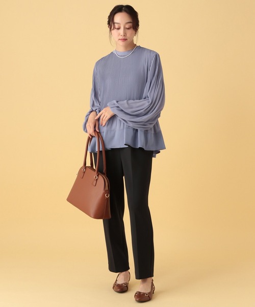 Elura（エルーラ）の「≪入卒/セレモニー/通勤≫プリーツブラウス/603868（シャツ/ブラウス・レディース・ネイビー/オフホワイト/ライトブルー・FREE）」の8枚目の写真