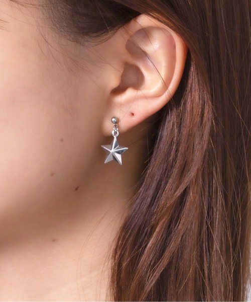 セール】【Peony/ピオニー】/ステンレス 立体スターモチーフピアス