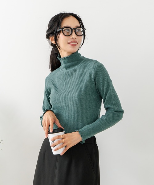 fort point(フォーポイント)の「【C-FORT POINT/フォートポイント】リブハイネック ニットプルオーバー(ニット/セーター・レディース・アイボリー/ブラック/ライトグレー/グリーン/ピンク・ONE SIZE)」の19枚目の写真
