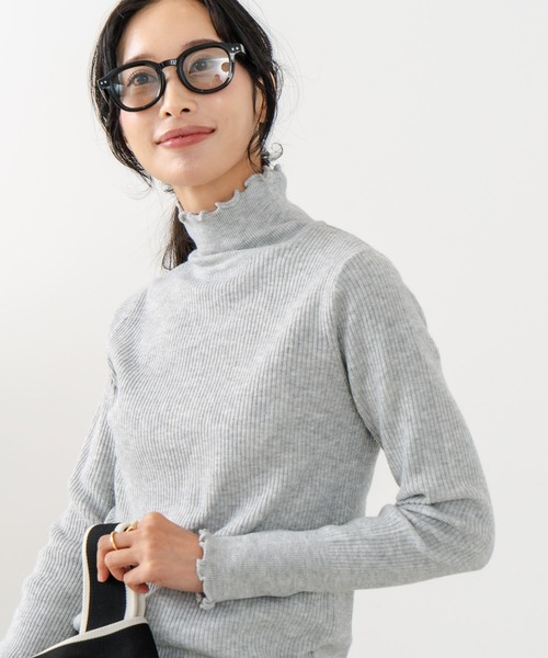 fort point(フォーポイント)の「【C-FORT POINT/フォートポイント】リブハイネック ニットプルオーバー(ニット/セーター・レディース・アイボリー/ブラック/ライトグレー/グリーン/ピンク・ONE SIZE)」の14枚目の写真