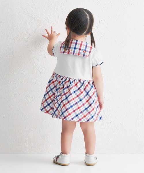 MIKI HOUSE(ミキハウス)の「トリコロールカラーのワンピース(ワンピース・キッズ・ホワイト・130cm/120cm/110cm/100cm/90cm/80cm)」の3枚目の写真