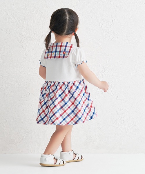 MIKI HOUSE(ミキハウス)の「トリコロールカラーのワンピース(ワンピース・キッズ・ホワイト・130cm/120cm/110cm/100cm/90cm/80cm)」の4枚目の写真