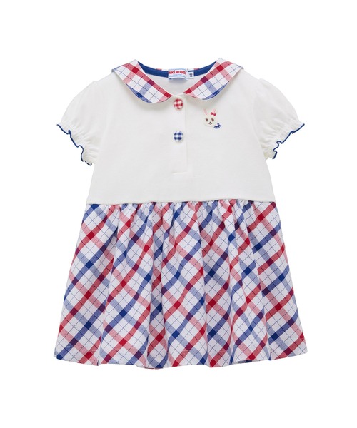 MIKI HOUSE(ミキハウス)の「トリコロールカラーのワンピース(ワンピース・キッズ・ホワイト・130cm/120cm/110cm/100cm/90cm/80cm)」の5枚目の写真