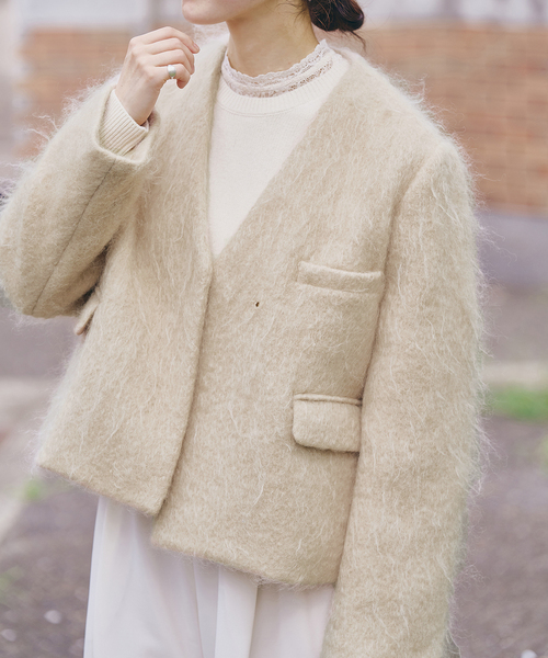 セール】モヘヤMIXシャギー ショートコート（その他アウター）｜IENA