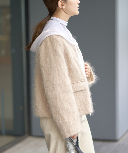 セール】モヘヤMIXシャギー ショートコート（その他アウター）｜IENA