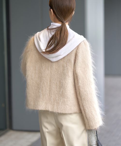 IENA(イエナ)の「モヘヤMIXシャギー ショートコート(その他アウター・レディース・ベージュ・38/36)」の19枚目の写真