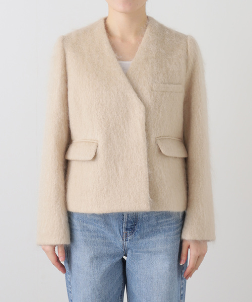 IENA(イエナ)の「モヘヤMIXシャギー ショートコート(その他アウター・レディース・ベージュ・38/36)」の2枚目の写真