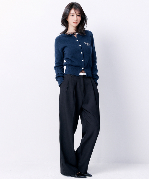 NICK&NICOLE(ニックアンドニコール)の「DOUBLE WAISTBAND SLACKS_BLACK(スラックス・レディース・その他・LARGE/SMALL/MEDIUM)」の1枚目の写真