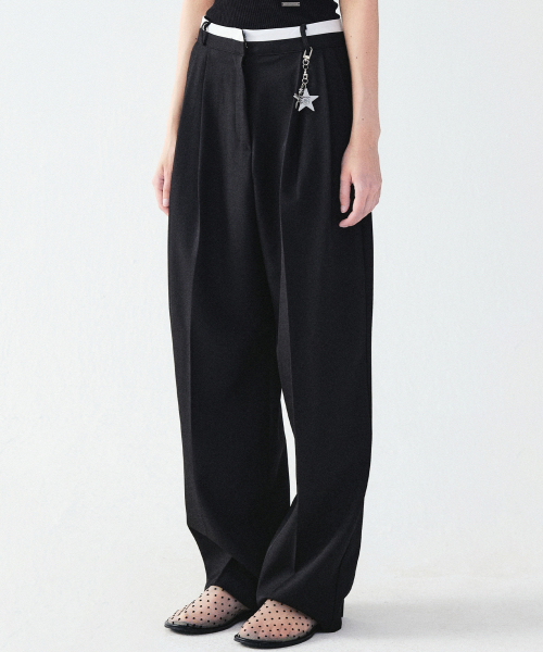 NICK&NICOLE(ニックアンドニコール)の「DOUBLE WAISTBAND SLACKS_BLACK(スラックス・レディース・その他・LARGE/SMALL/MEDIUM)」の5枚目の写真