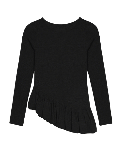 NICK&NICOLE(ニックアンドニコール)の「RUFFLE LABEL LONG SLEEVE TOP_BLACK(Tシャツ/カットソー・レディース・その他・FREE)」の5枚目の写真