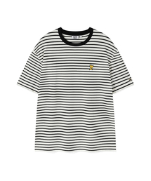 キキワッペンストライプ半袖Tシャツブラック
