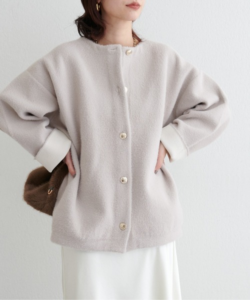 LARUTA(ラルータ)の「【LARUTA】フェレットタッチシャギー接結ニットカーデ(カーディガン/ボレロ・レディース・ベージュ/チャコールグレー/グレイッシュベージュ/ブラウン・FREE)」の21枚目の写真