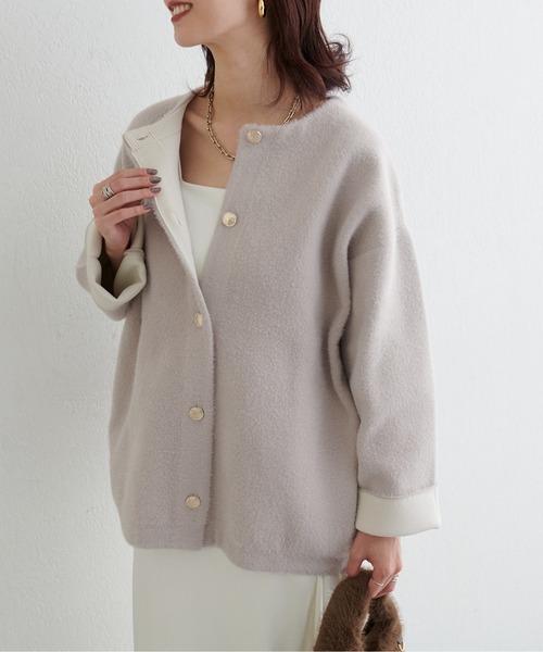 LARUTA(ラルータ)の「【LARUTA】フェレットタッチシャギー接結ニットカーデ(カーディガン/ボレロ・レディース・ベージュ/チャコールグレー/グレイッシュベージュ/ブラウン・FREE)」の22枚目の写真