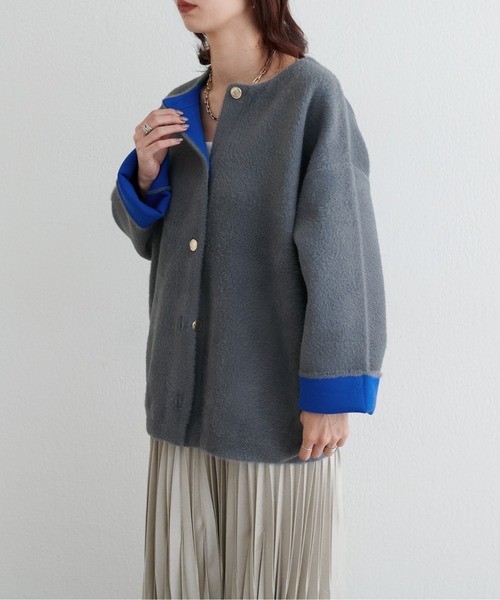 LARUTA(ラルータ)の「【LARUTA】フェレットタッチシャギー接結ニットカーデ(カーディガン/ボレロ・レディース・ベージュ/チャコールグレー/グレイッシュベージュ/ブラウン・FREE)」の14枚目の写真