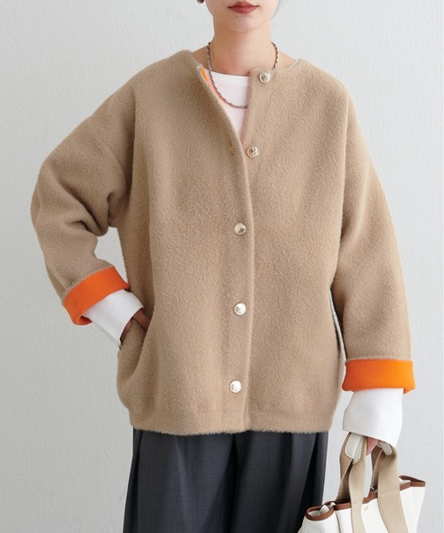 LARUTA(ラルータ)の「【LARUTA】フェレットタッチシャギー接結ニットカーデ(カーディガン/ボレロ・レディース・ベージュ/チャコールグレー/グレイッシュベージュ/ブラウン・FREE)」の17枚目の写真