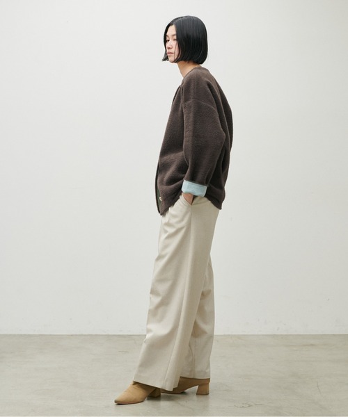 LARUTA(ラルータ)の「【LARUTA】フェレットタッチシャギー接結ニットカーデ(カーディガン/ボレロ・レディース・ベージュ/チャコールグレー/グレイッシュベージュ/ブラウン・FREE)」の10枚目の写真