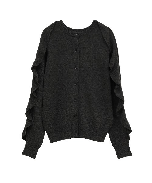 CLANE(クラネ)の「W FACE SHOULDER FRILL KNIT CARDIGAN(カーディガン/ボレロ・レディース・グレー/ベージュ・1/2)」の14枚目の写真