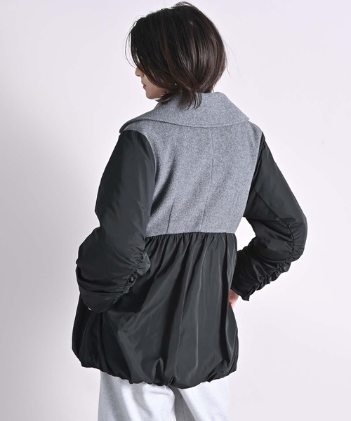 セール】ウールタフタギャザーペプラムコート（その他アウター）｜RAW