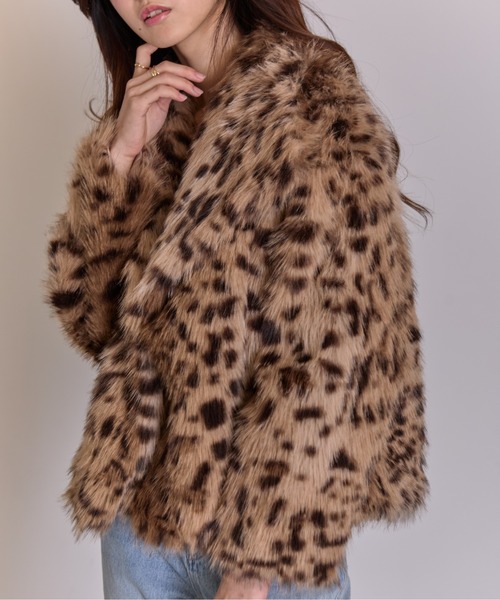 セール】ヒョウ柄 フェイクファー コート（その他アウター）｜pumpkin