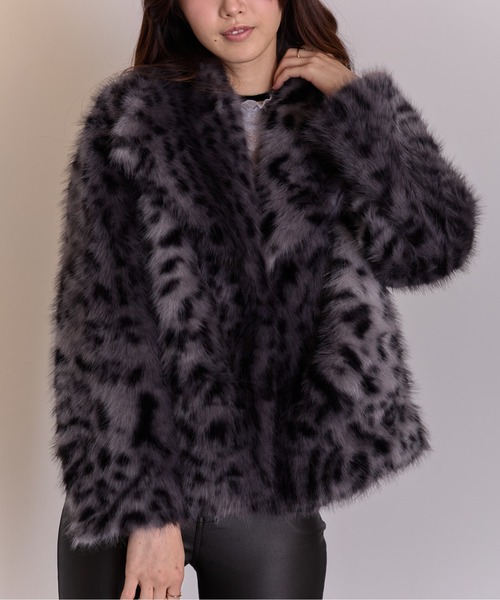 セール】ヒョウ柄 フェイクファー コート（その他アウター）｜pumpkin