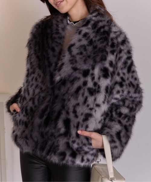 セール】ヒョウ柄 フェイクファー コート（その他アウター）｜pumpkin