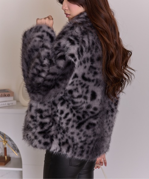 セール】ヒョウ柄 フェイクファー コート（その他アウター）｜pumpkin
