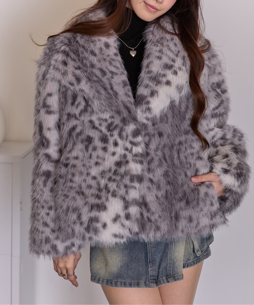 セール】ヒョウ柄 フェイクファー コート（その他アウター）｜pumpkin