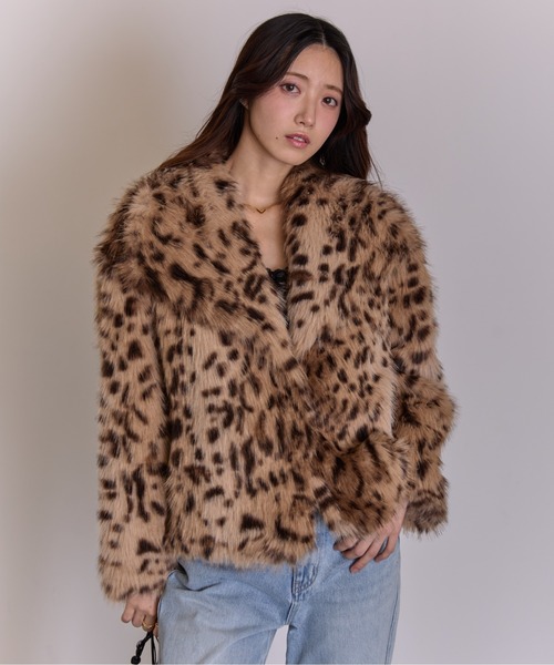 セール】ヒョウ柄 フェイクファー コート（その他アウター）｜pumpkin