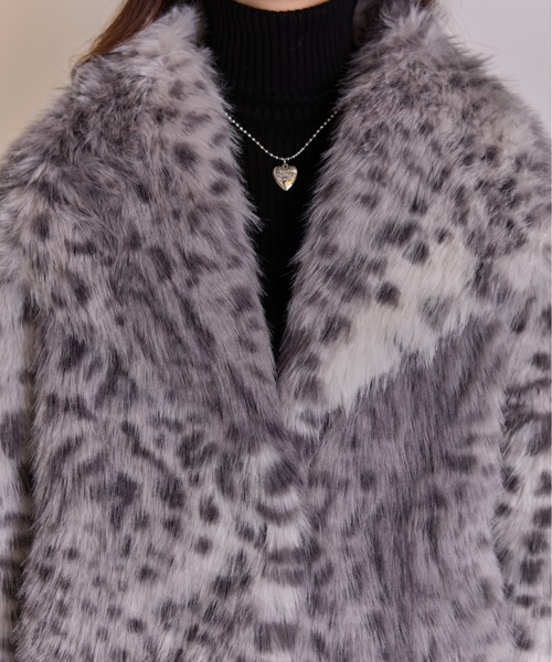 ヒョウ柄ファーコート セール】ヒョウ柄 フェイクファー コート（その他アウター）｜pumpkin