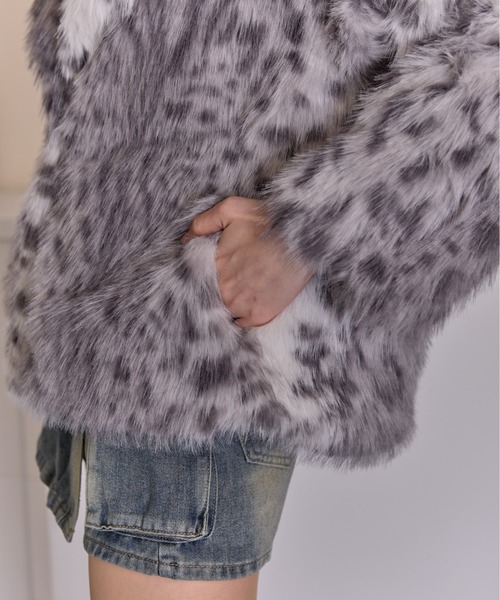 セール】ヒョウ柄 フェイクファー コート（その他アウター）｜pumpkin