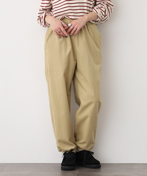 ubasoku(ウバソク)の「ubasoku コーディロイ無地 リブ付きリタックスパンツ(その他パンツ・レディース・グレー/ベージュ/ホワイト・FREE)」の3枚目の写真