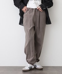 ubasoku コーディロイ無地 リブ付きリタックスパンツ