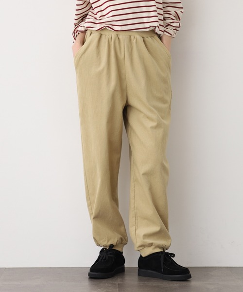 ubasoku(ウバソク)の「ubasoku コーディロイ無地 リブ付きリタックスパンツ(その他パンツ・レディース・グレー/ベージュ/ホワイト・FREE)」の8枚目の写真