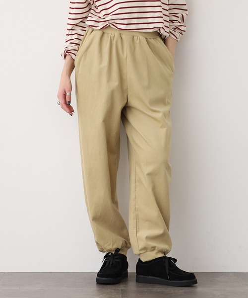 ubasoku(ウバソク)の「ubasoku コーディロイ無地 リブ付きリタックスパンツ(その他パンツ・レディース・グレー/ベージュ/ホワイト・FREE)」の9枚目の写真