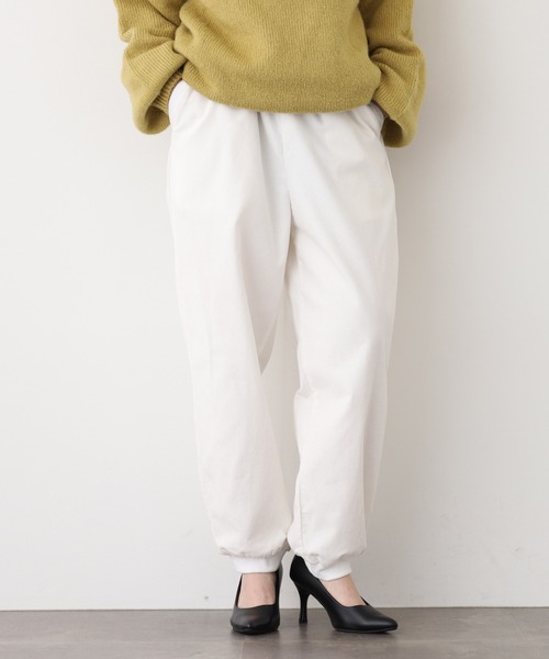 ubasoku(ウバソク)の「ubasoku コーディロイ無地 リブ付きリタックスパンツ(その他パンツ・レディース・グレー/ベージュ/ホワイト・FREE)」の4枚目の写真