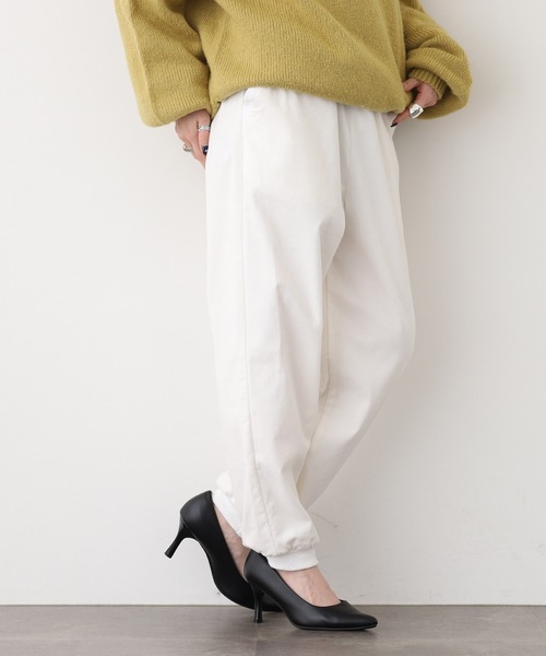ubasoku(ウバソク)の「ubasoku コーディロイ無地 リブ付きリタックスパンツ(その他パンツ・レディース・グレー/ベージュ/ホワイト・FREE)」の6枚目の写真