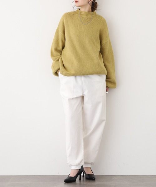 ubasoku(ウバソク)の「ubasoku コーディロイ無地 リブ付きリタックスパンツ(その他パンツ・レディース・グレー/ベージュ/ホワイト・FREE)」の7枚目の写真