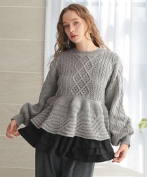 DONOBAN | ケーブルフレアニット(ニット/セーター)