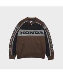 Big Logo Knit Zip-up Brown